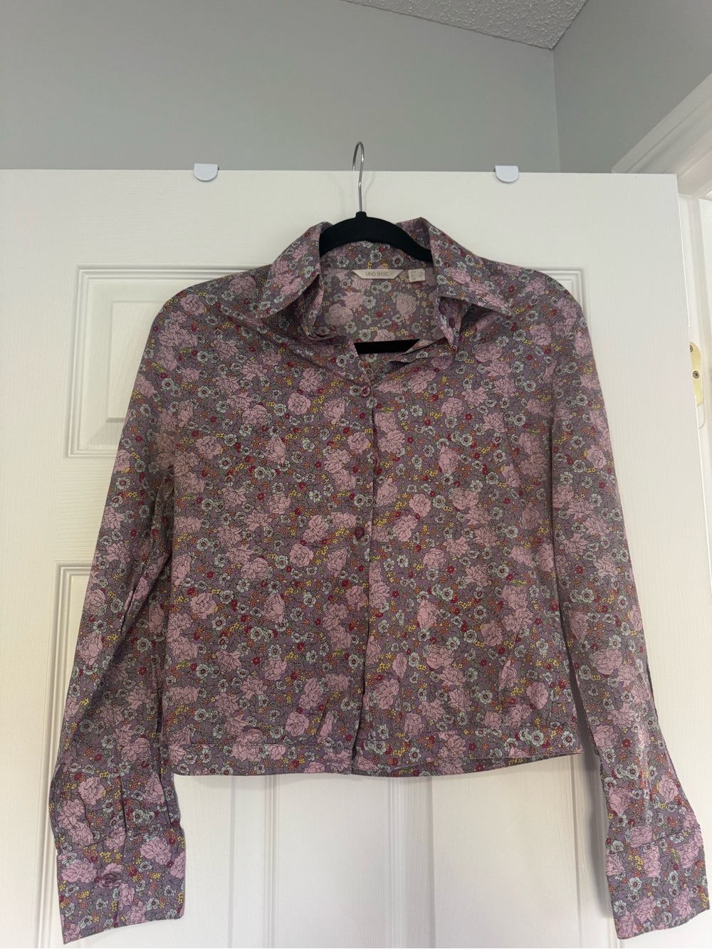 Mango MNG Pink Floral Button-Down Shirt